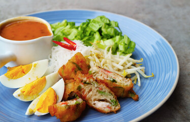 Plate of Thai Rojak, One of Many Variations of Southeast Asian Mixed Salad Dishes with Spicy Palm Sugar Dressing