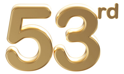 Gold 3d number 53rd