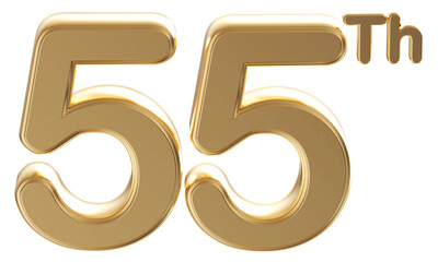 Gold 3d number 55th