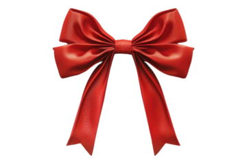 Red bow Isolated on white background