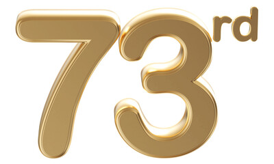 Gold 3d number 73rd