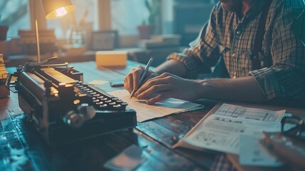 Reporter Writing an Article