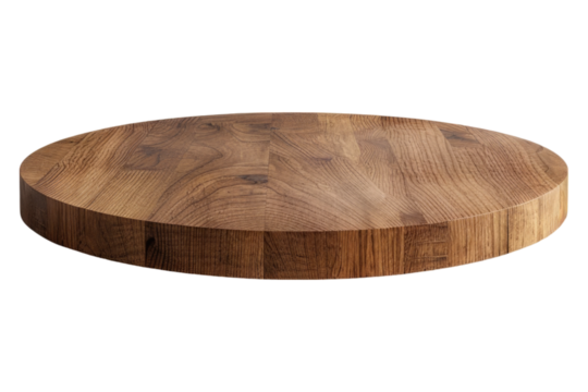 Round wooden podium Isolated on white background