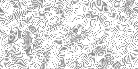 Topographic contour map. Vector cartography illustration. Modern design with White background with topographic wavy pattern design. Illustrations of maps Abstract Geometric