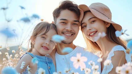 Serene Family Moment Captured in Nature's Beauty