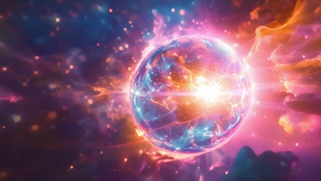 A vibrant pulsating orb of light signifies the potential existence of particles that defy current scientific understanding.