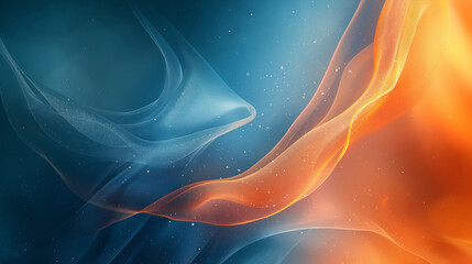 Blue Orange Abstract Background with Copy Space.