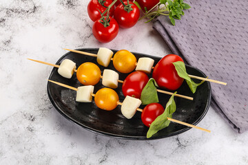 Italian caprese salad kebab stick
