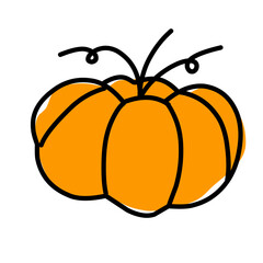 pumpkin color line drawing