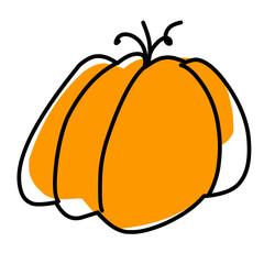 pumpkin color line drawing
