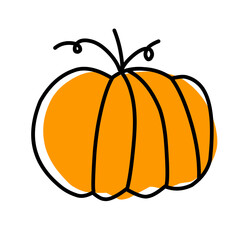 pumpkin color line drawing