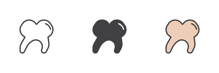 Tooth different style icon set