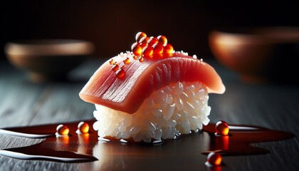 A close-up image of Tuna Nigiri Sushi