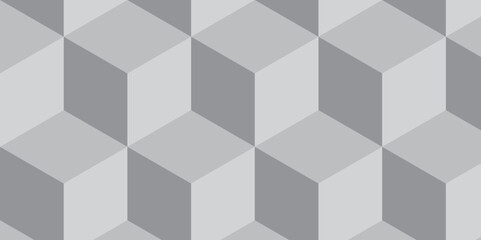 White background from cubes and lines. Geometric seamless pattern cube. Cubes mosaic shape vector design.	