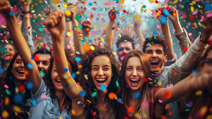 Team members celebrating a successful project completion