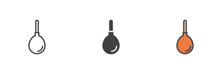 Medical enema different style icon set