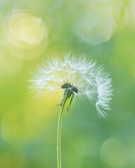 Delicate dandelion flower in soft focus