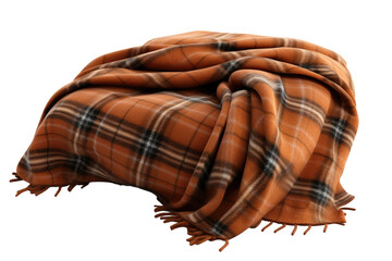 Dazzling Dreamscape: Plaid Blanket and Tassels on Transparent PNG Background.
