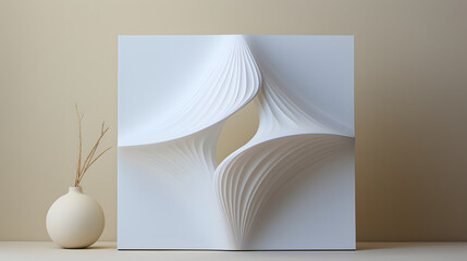 Digital white minimalist origami art abstract poster PPT background