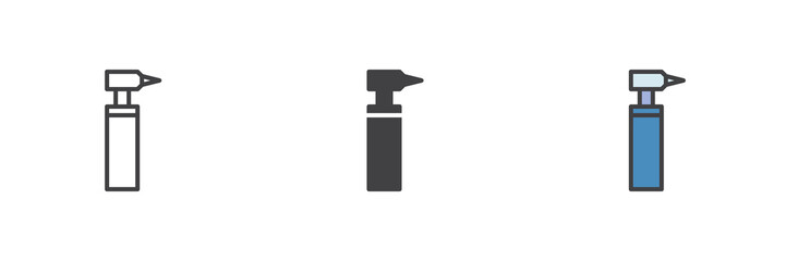 Dental tooth drill different style icon set.