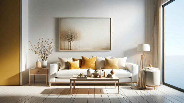 Modern Minimalist Living Room with Cozy Accents