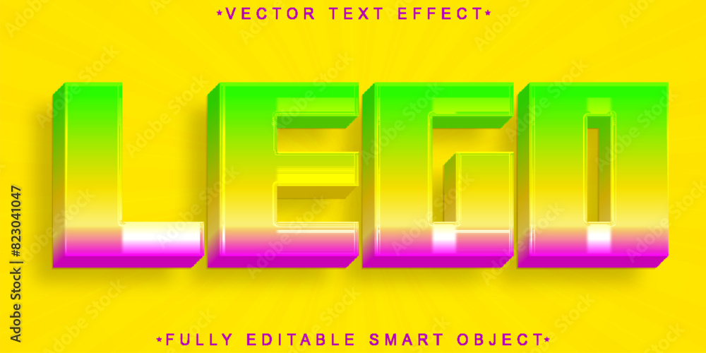 Poster shiny colorful toy vector fully editable smart object text effect
