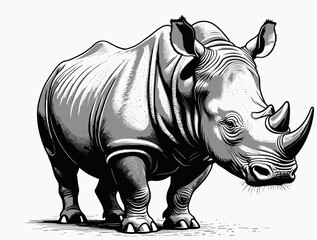 Fototapeta premium a rhinoceros standing in the middle of a field