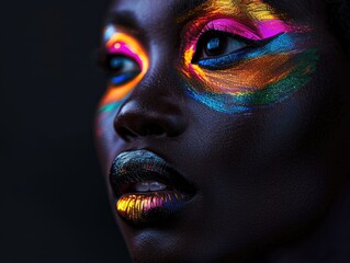 Close ups of African facial painting
