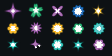 set of abstract element. retro shape. vector illustration