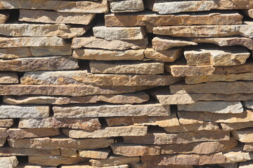 trade in natural stone in the open air, stone in stacks and heaps, stone for landscaping for sale 2
