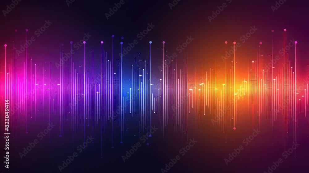 Wall mural Colorful gradient sound wave background, Minimal wave background with gradient color