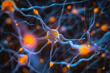Dynamic motion of neurotransmitter release at synapses, neurotransmitter realistic photo from macro world
