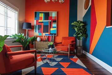 Craft a retro-inspired design with bold geometric shapes