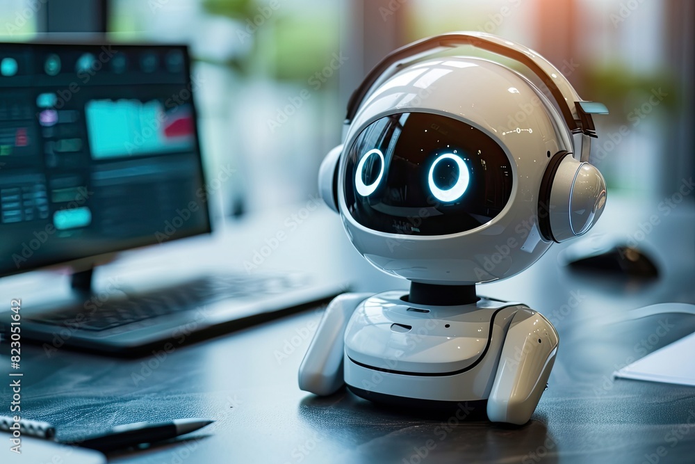 Poster a virtual customer support center with ai chatbots