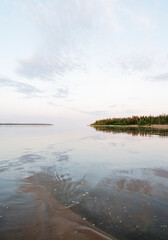 Beautiful and serene summer evening at the beach, Bothnian Bay, Finland