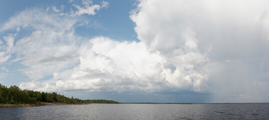 Thunder clouds over the coast, Bothnian Bay, Finland