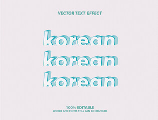 Editable text effect Korean Movie - Drama 3d cartoon template style premium vector	