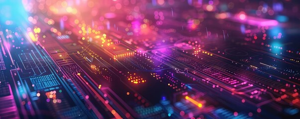 Fototapeta premium Crowdfunding platform interface, diverse projects, holographic data, vibrant colors, high resolution,