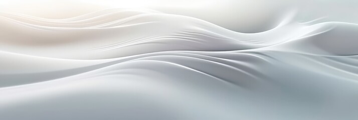 Abstract white background with wavy lines and blurred shapes for a minimalist design. banner