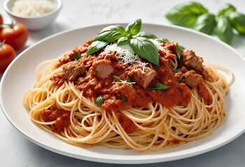 Spaghetti bolognese pork or spaghetti with minced pork tomato sauce