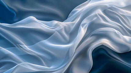 Obraz premium A flowing abstract design with a silky gradient from deep blue to icy white