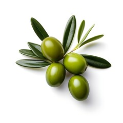 Olives fruit on white background