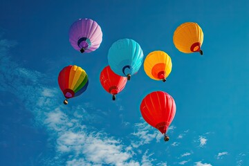 Naklejka premium Vibrant balloons in the sky