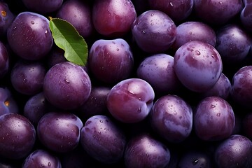 Fototapeta premium Plums background. Fresh Plums as background