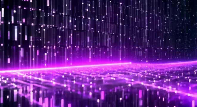 Abstract digital data stream visual. High-speed light particles. Cybersecurity and technology concept.4k JD