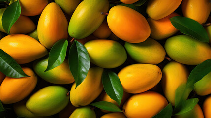 fruit background. flat lay photography of mangos 