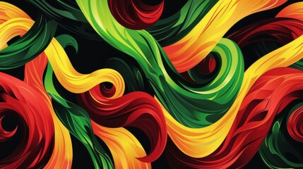 Colorful Swirls on Black Background