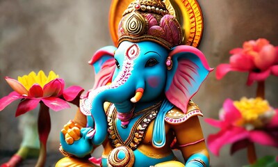 Obraz premium happy ganesh chaturthi, ganpati festival