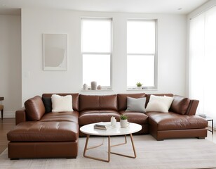 Frame mockup, ISO A paper size. Living room wall poster mockup. Living room. Interior mockup with house background. Modern interior design. 3D render