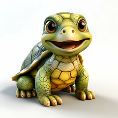 Fototapeta premium 3d rendered illustration of a Tortoise cartoon character on white background